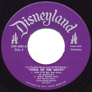 Disneyland Record Label DEP-4001A