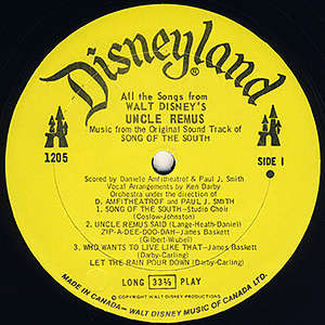 Disneyland Record Label 1205