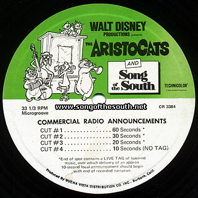 Aristocats / Song of the South Commercial Radio Announcements