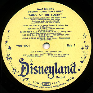 Disneyland Record Label WDL-4001