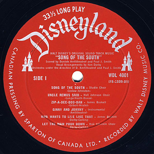 Disneyland Record Label WDL-4001