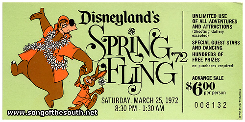 Disneyland Spring Fling Ticket